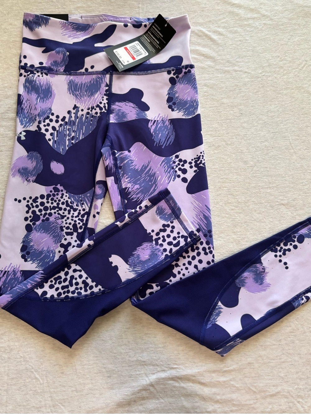 Under Armour Breathelux XS Purple Lavender Camo Ankle Leggings NWT